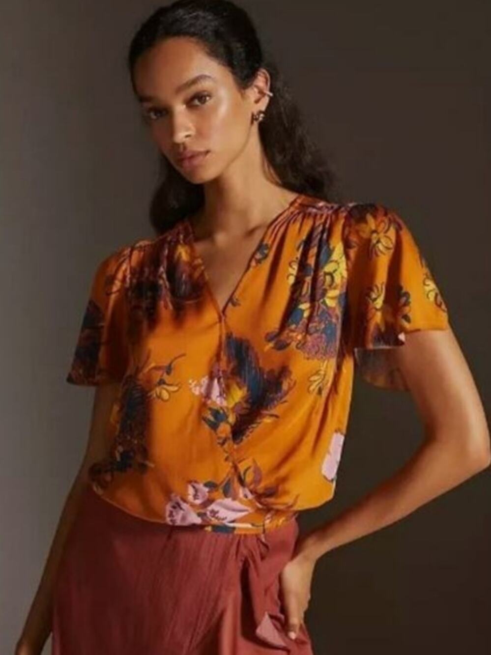 Anthropologie Tiny Venus Knit Wrap Top sz S